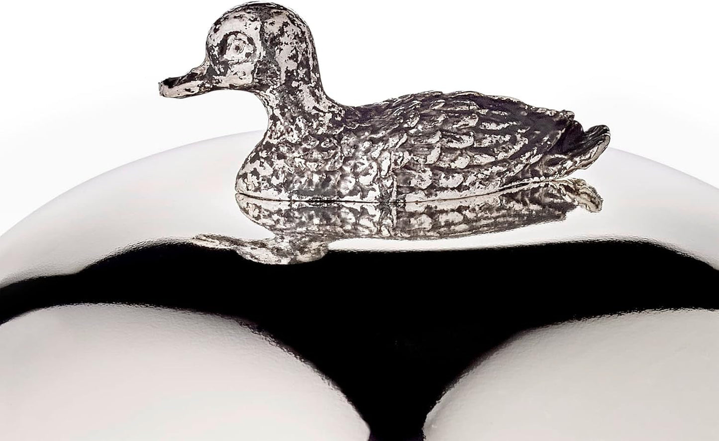 EDZARD Entenmarmeladenglas (Ø 10 cm) aus Silber und Glas - Box und Löffel - Schüssel, Zuckerbehälter, Käse - Marmeladenglas mit Deckel, Aufbewahrung mit Deckel, Geschenkbox mit Verschluss