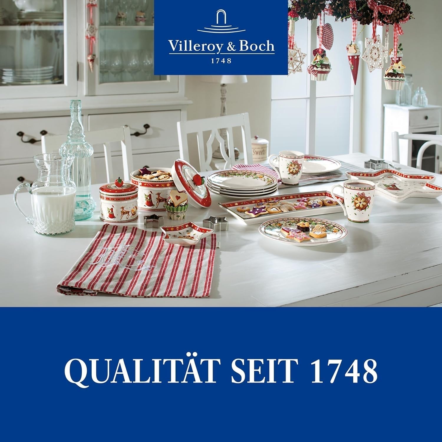 Villeroy & Boch – Winter Bakery Delight Kleine Aufbewahrungsbox, Keramik-Weihnachtskeksbox, Weihnachtsbox, Plätzchenbox, Plätzchenbox, Keramikbox mit Deckel, Süßigkeiten-Aufbewahrung, Premium-Porzellan-Lebensmittel-Aufbewahrungsboxen Naty Shop