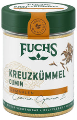 Fuchs Gewürze - Kreuzkümmel gemahlen - zum Würzen von Couscous, Hummus und Falafel - natürliche Zutaten - 50 g in wiederverwendbarer, recyclebarer Dose
