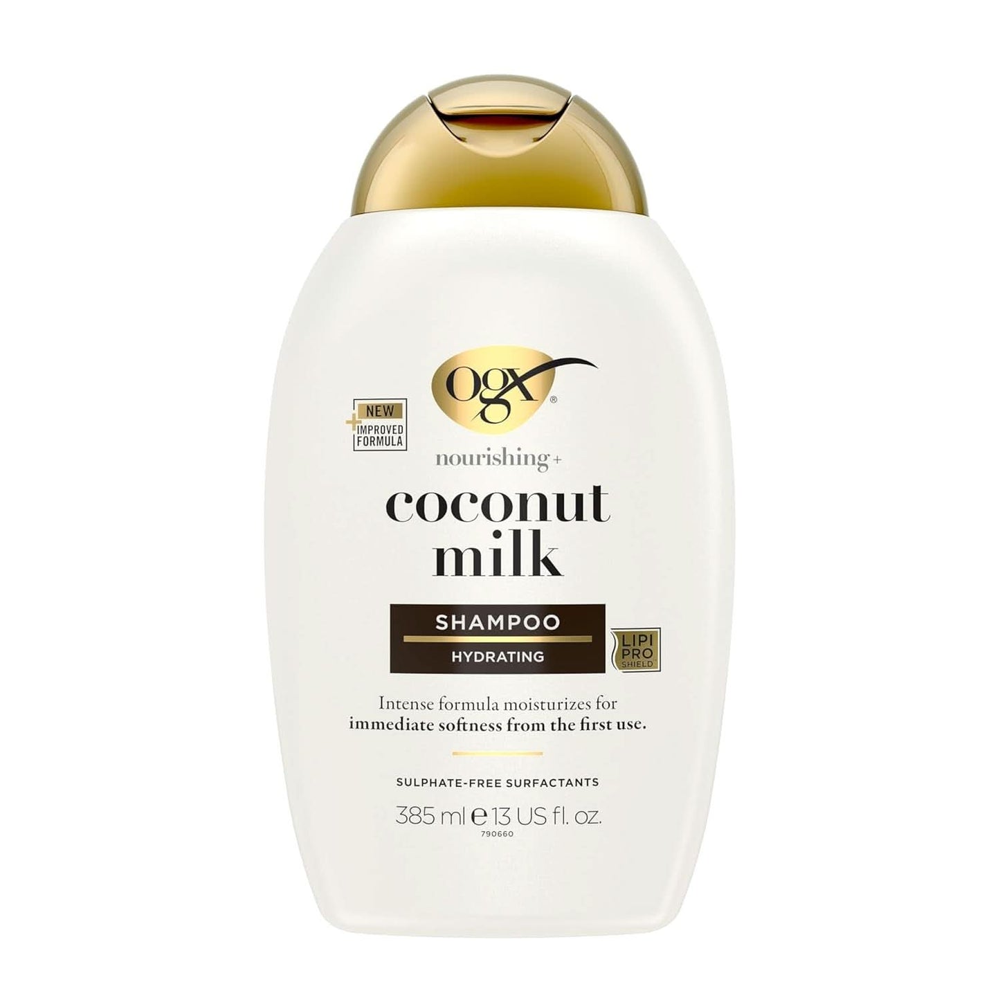 Shampoo mit Kokosmilch OGX (385 ml), feuchtigkeitsspendende Wirkung. Dusche und Bad Naty Shop 385 ml
