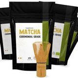 Cupplement Matcha 90 Gramm Bio – Grüner Tee in Pulverform höchster Qualität – Kein Bambusbesen und -draht – Kulinarik – Einsteigerset – Latte – Schneebesen – Japan – Pulver – Tee – Draht – Beutel – Smoothie
