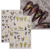 JMEOWIO Nagelsticker Schmetterling 9 Blatt Nail Art Sticker Selbstklebend Nagelaufkleber Mond Dekoration Nageldesign Zubehör