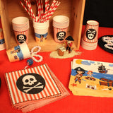 ARTS DE LA TABLE 20 Baumwollservietten, 33 x 33 cm, 3-lagig, Piratenflagge