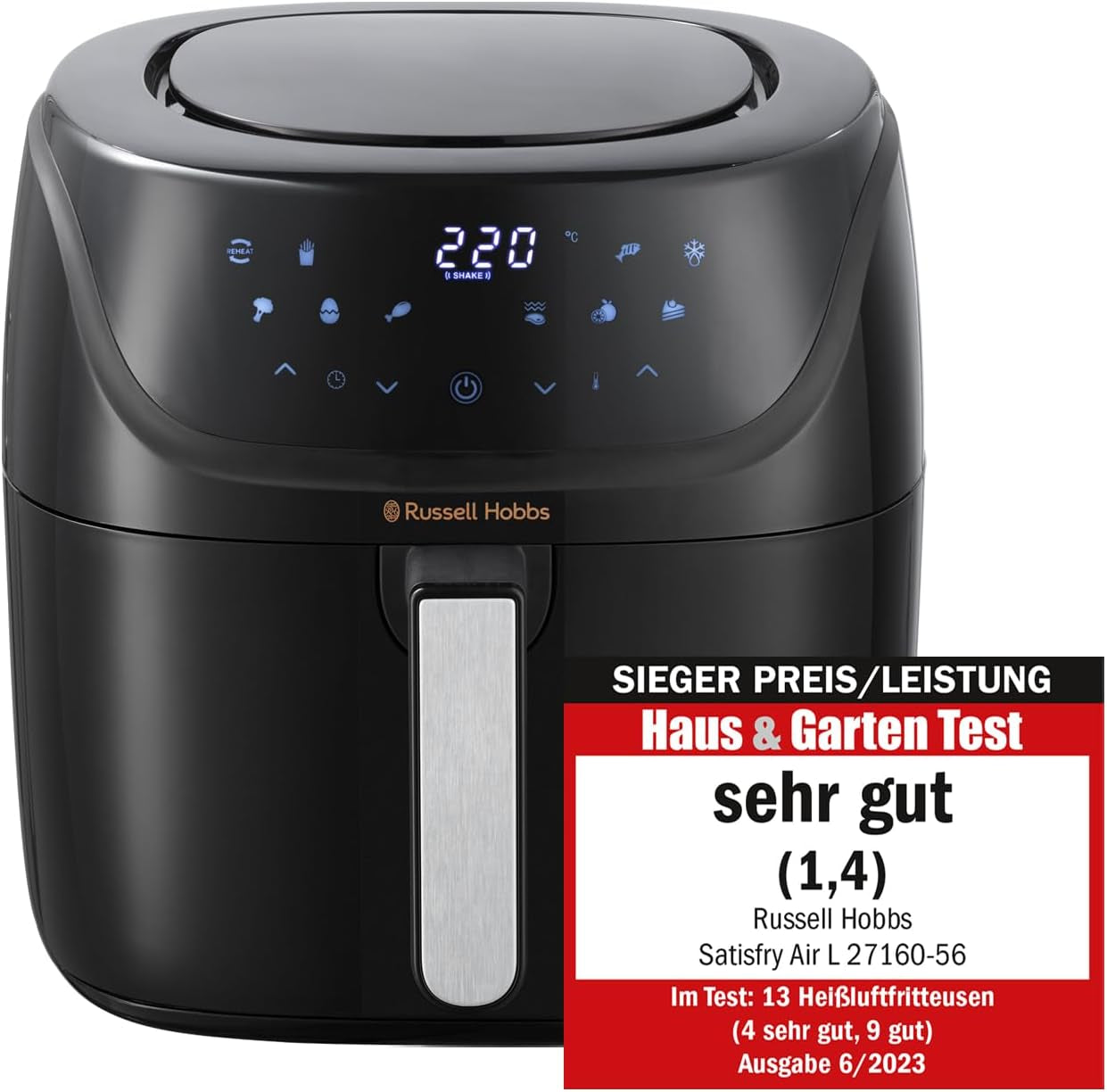 Russell Hobbs Air Fryer L 4L Rapid Airfryer, 7 Kochfunktionen, 10 Programme Haushaltsgeräte Naty Shop Heißluftfritteuse