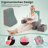 Lesekissen für Bett und Sofa, Bücherkissen, frei kombinierbar mit Getränkehalter und waschbarem Bezug, verstellbares Laptop-Schreibtischkissen zum Lesen, Spielen, Arbeiten, Schreiben (Grau)