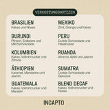 Auswahl an Incapto-Kaffeebohnen weltweit | Auswahl von 10 Ursprüngen aus aller Welt | Spezialitätenkaffee | 100 % Arabica | Ideal als Kaffee-Geschenkset | Für Kaffeeliebhaber | 10 Packungen x 100 g