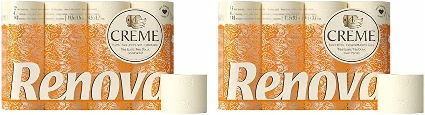 Toilettenpapier Renova 4 Schichten Duftcreme, 12 Rollen Rolle
