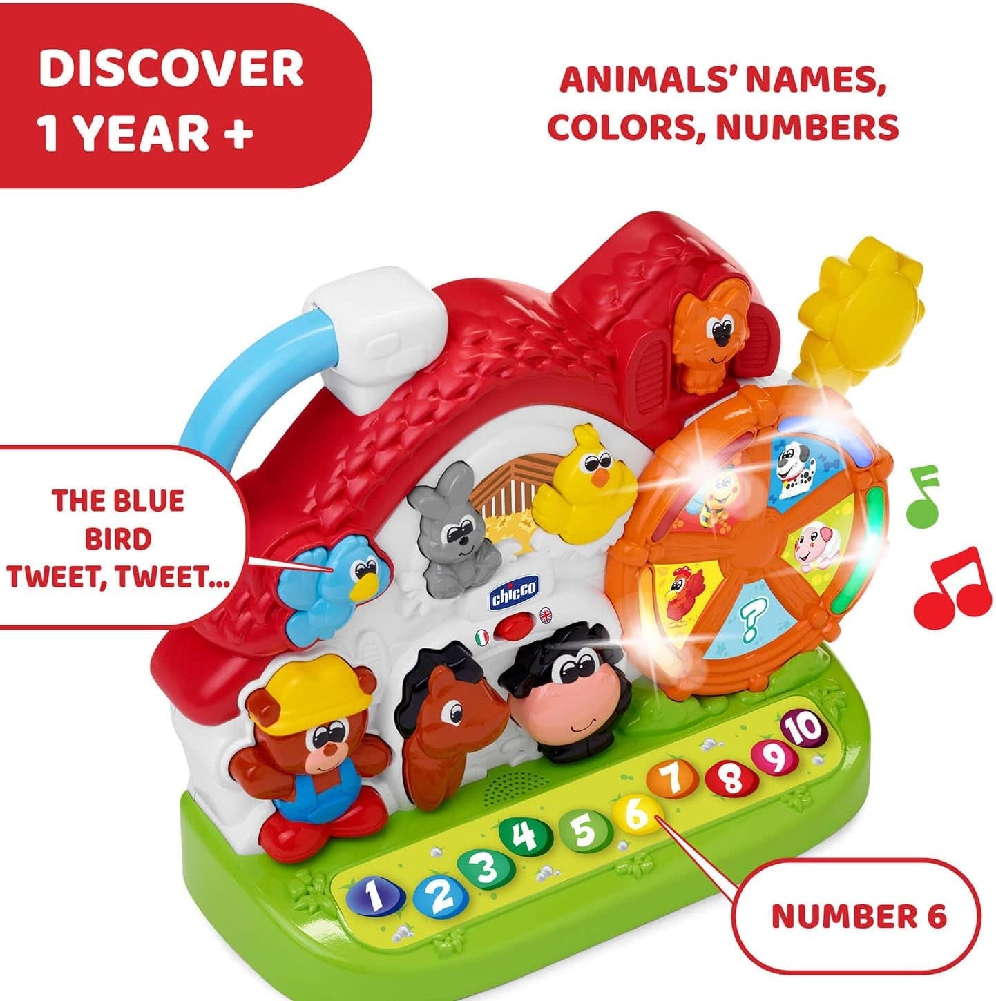 Chicco Ma New Farm, zweisprachig, stapelbar Naty Shop Babyspielzeug