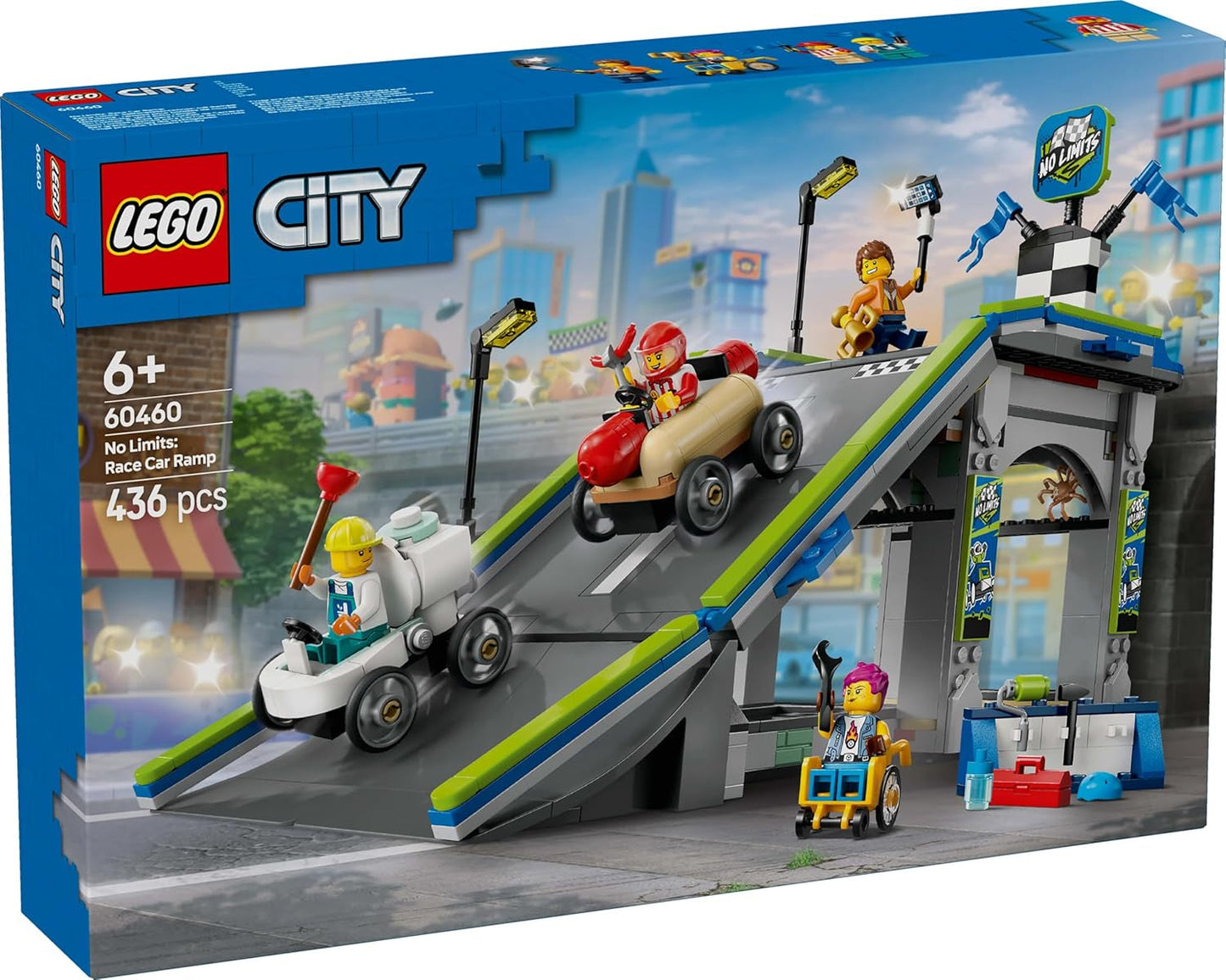 LEGO City No Limits: Seifenkistenrennen mit Rampe – Konstruktionsspielzeug für Jungen und Mädchen ab 6 Jahren – Set mit 2 Seifenkisten und 4 Racer-Minifiguren – Geschenkidee für Kinder 60460 Bausets Besuchen Sie den LEGO-Store