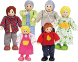 E3405 – Puppenhaus, Puppenhaus mit Zubehör, Holz und E3500 – Puppenfamilie, helle Haut