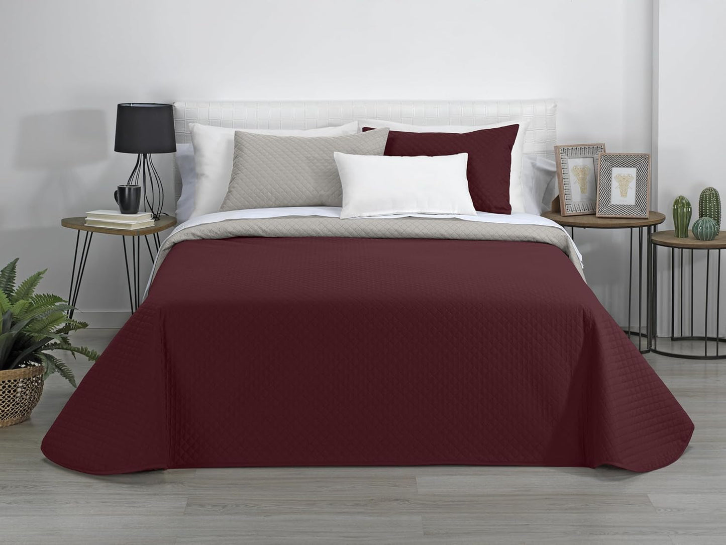 Estoralis | AVA | Wende-Boutique-Steppdecke | Für alle Jahreszeiten | Farbe - Rot/Beige | Für Bett 80/90 cm. Bett. (180 x 270 cm. Ancho X Alto) | Steppdecke Steppdecken und Steppdecken Naty Shop