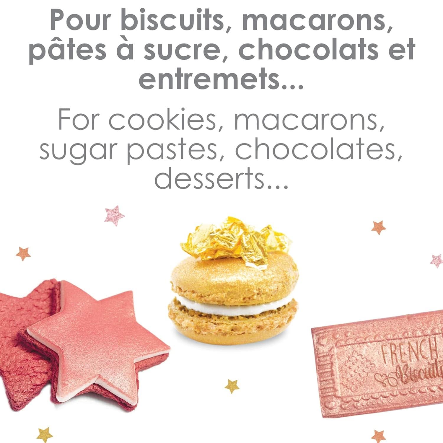 ScrapCooking, Set mit 3 Lebensmittelfarben, Gold, Roségold und Rubin, Metallic-Töne, 3 x 5 Gramm Naty Shop