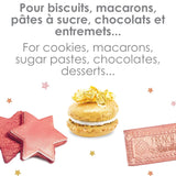 Scrapcooking – Set mit 3 metallischen Lebensmittelfarben – Lebensmittelfarbe: Gold, Roségold und Rubin – essbare Lebensmittelfarbe zum Backen, Kuchen, Kekse, Kuchen, Schokolade – 4019