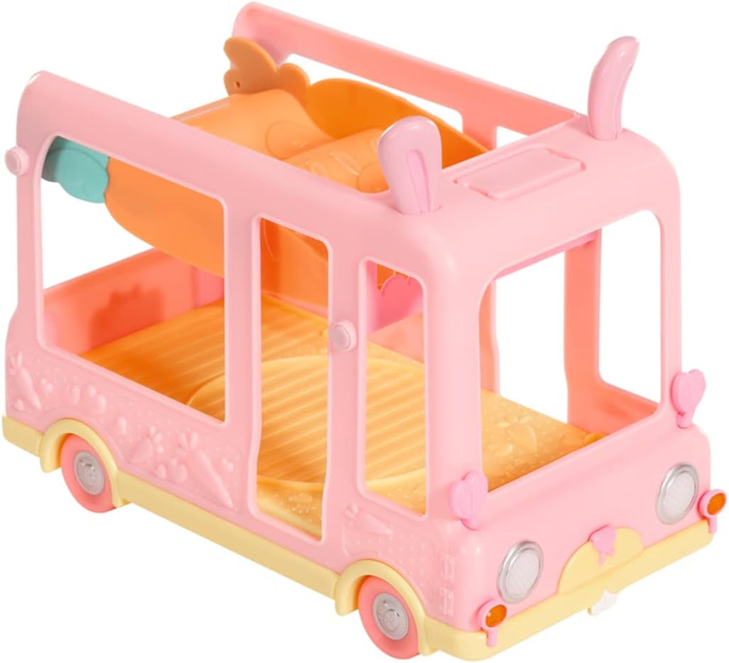 BABY born 904763 Baby Surprise Bus – pinkfarbener Mini-Puppenspielzeugbus mit 2 exklusiven Puppen, Dreifach-Kinderwagen, Schaukel, Karussell, Rutsche und Dreifachschaukel.