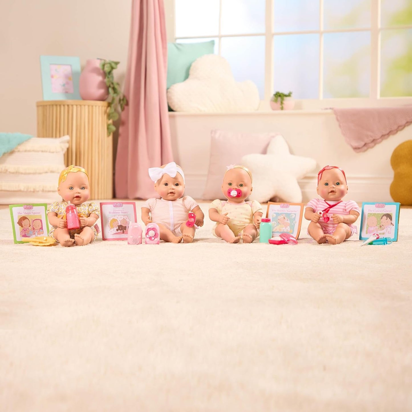 Baby-Sweetheart-Puppe – Schlafenszeit – 31 cm – weicher Körper – Schnuller-Zubehör – Rollenspiel – Spielzeug für Kinder ab 3 Jahren