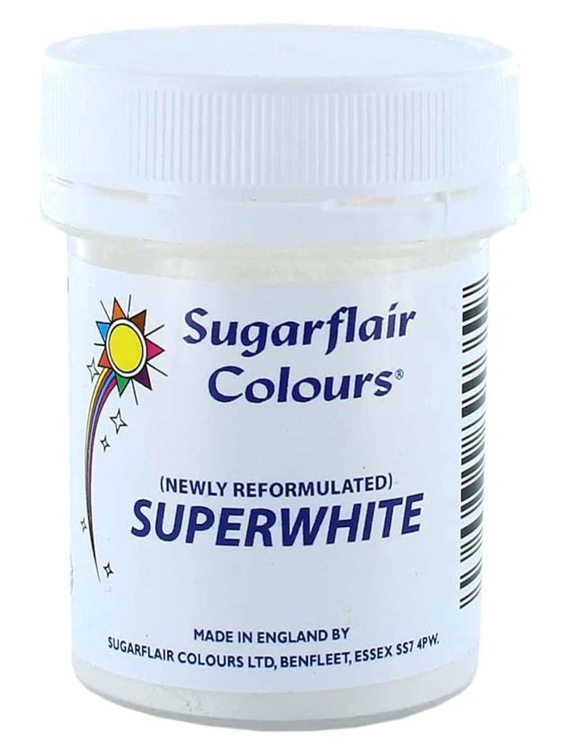 Sugarflair Superwhite Icing Bleach, Icing Bleach für Royal Icing, extra weiße essbare Lebensmittelfarbe – 20 g