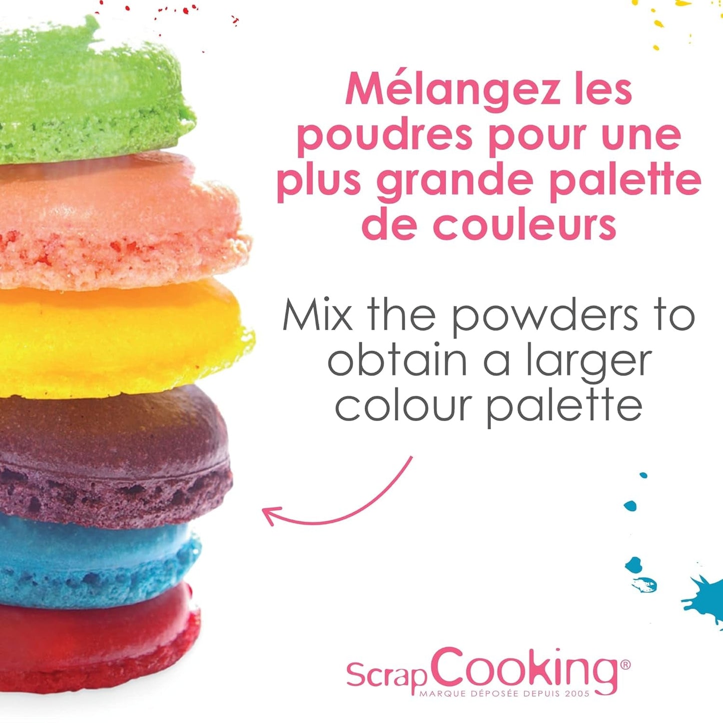 Scrapcooking – Set mit 3 Pulver-Lebensmittelfarben – Rot, Gelb, Blau – Lebensmittelfarbe zum Backen, Kuchen, Plätzchen, Plätzchen, Teig, Fondant, Regenbogenkuchen – 4011