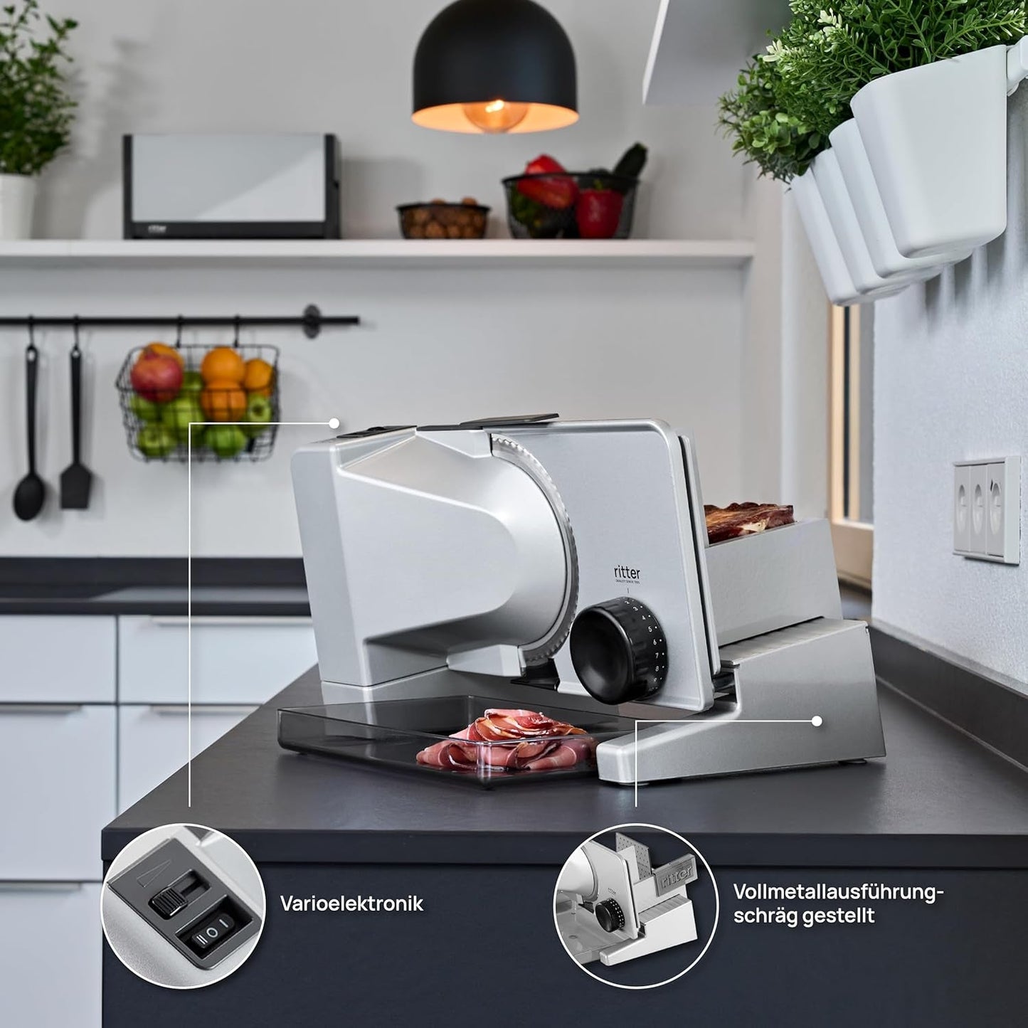 Ritter Serano 7 Duo plus Multifunktions-Elektroschneider Rasnite und Allesschneider Naty Shop