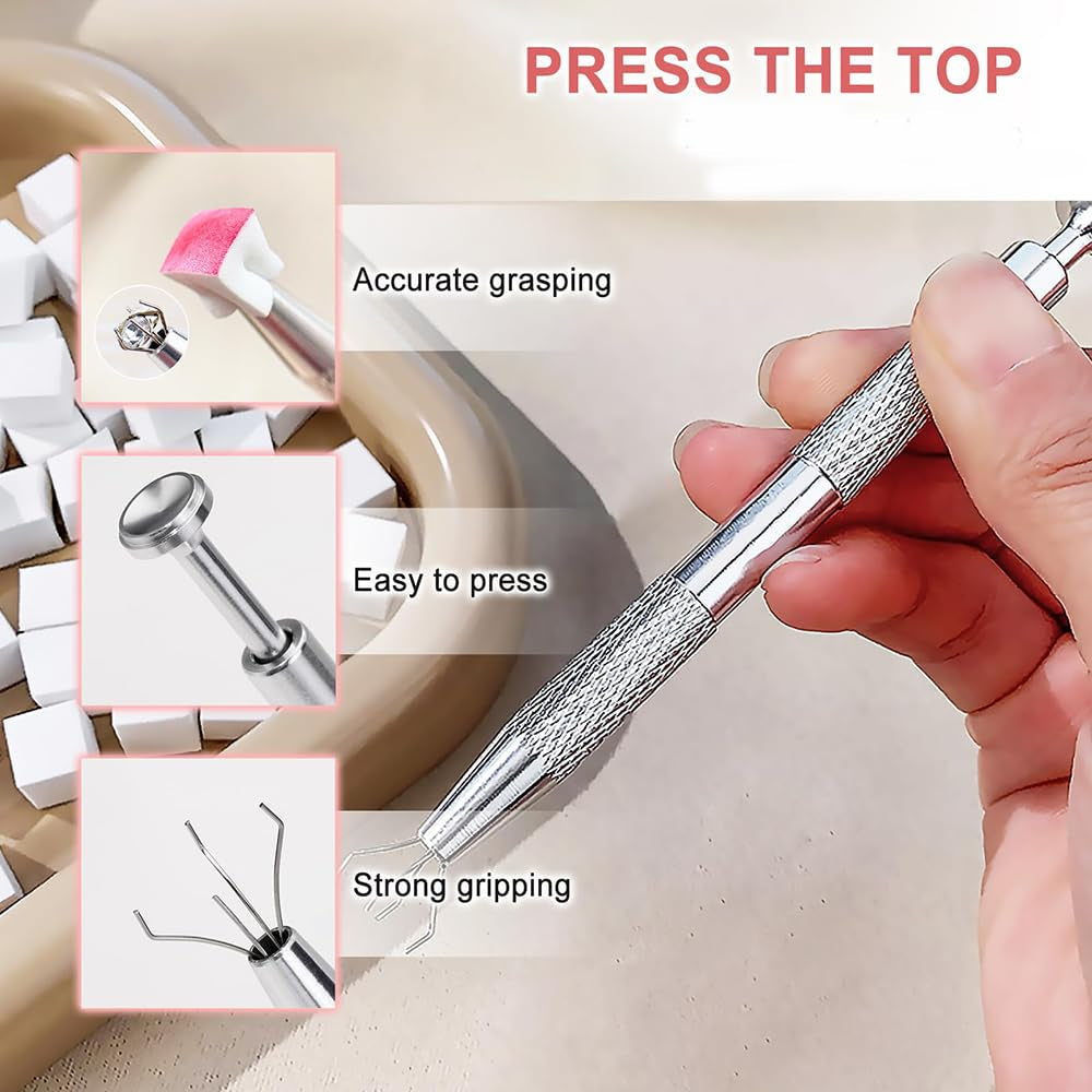 Nagelkunst Schwammpinsel,100 Stück Nail Art Schwämme Mit Metallgreifer,Nagels Zubehör Sponge,Nagel Pinsel,Maniküre Zubehör Für Nägel,Um Eine Varaudzen Von Gradient Nail Art Patterns Zu Ersetzen