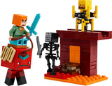 LEGO Minecraft Lava Duel of the Deep, Spielzeug für Videospielfans, Festung mit Minifiguren einschließlich Alex, Skeleton Wither, Lohe und Strider, Geschenk für Mädchen und Jungen ab 6 Jahren 21266 Bausets Beuche den LEGO-Store