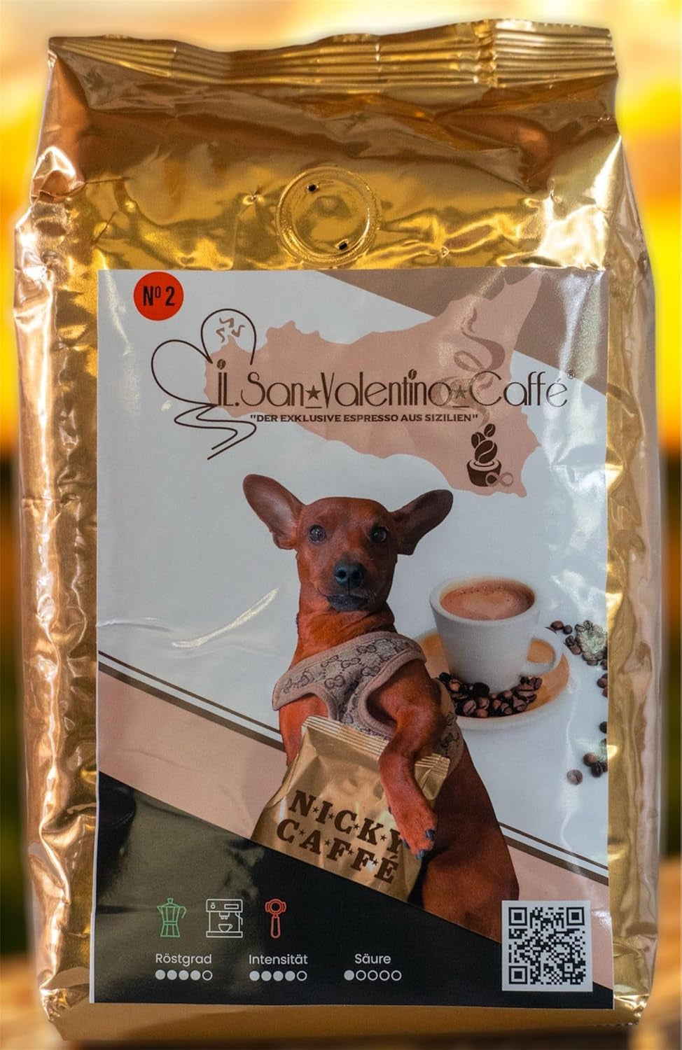 „DER EXKLUSIVE ESPRESSO AUS SIZILIEN“ NICKY CAFFÉ ESPRESSO UND KAFFEECREME 50 % ARABICA 50 % ZIMT