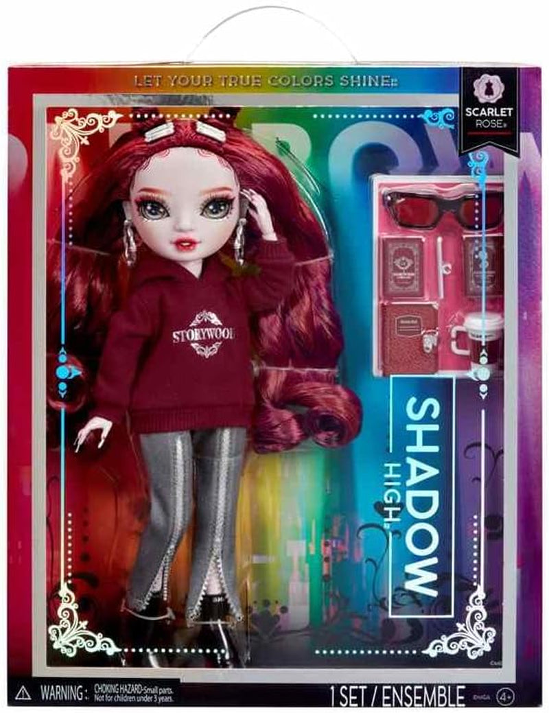 Rainbow High Shadow High Serie 3 – Scarlett Rose – kastanienbraune Modepuppe – modisches Outfit und über 10 farbenfrohe Spielaccessoires – ideal für 4–12-Jährige und Sammler