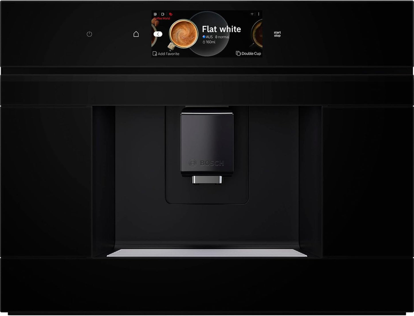 Bosch CTL7181B0, Serie 8 Intelligenter Einbau-Espressoautomat, 45,5 x 59,4 cm, TFT-Touchscreen, sehr leises Mahlwerk mit Keramikantrieb, AutoMilk Clean-Selbstreinigungsfunktion, 2,4 l Wassertank, Schwarz