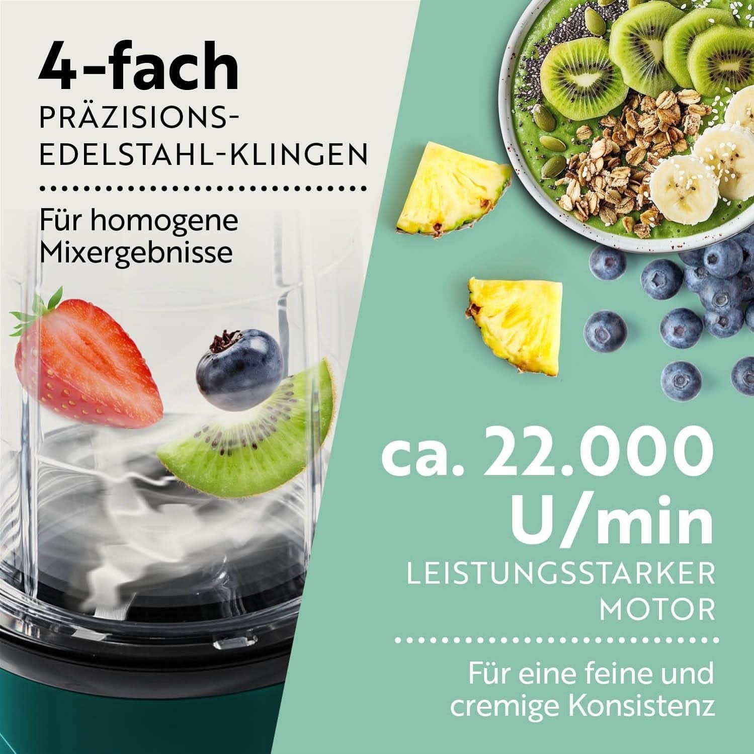 Gourmetmaxx Mr Magic Blender, Smoothie Maker mit XXL Naty Shop Zubehörpaket