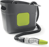 GF SRL, Aquapop Grey Pro 15, selbstverlängernder geflochtener Schlauch, hergestellt in Italien, mit starrem Kunststoffbehälter, ergonomischer Mini-Gartensprüher, Gartenbewässerungsanschlüsse, dunkelgrau