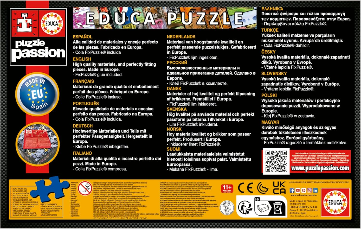 Educa - Puzzle mit 500 Teilen für Erwachsene | Bada Bloom. Abmessungen: 48 x 34 cm. Inklusive Fixpuzzle-Puzzlekleber. Seit 11 Jahren (19909) Puzzle Naty Shop