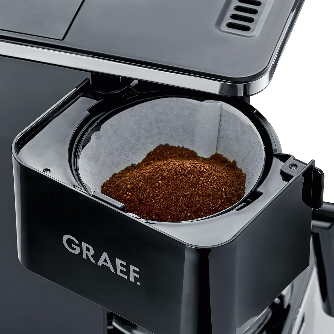 GRAEF. FK402 Filter-Espressomaschine Schwarz, 1,25 L, Warmhaltefunktion, Timer, Pre-Infusion-Funktion, Brühkopf für optimale Geschmacksentfaltung, einfache Bedienung