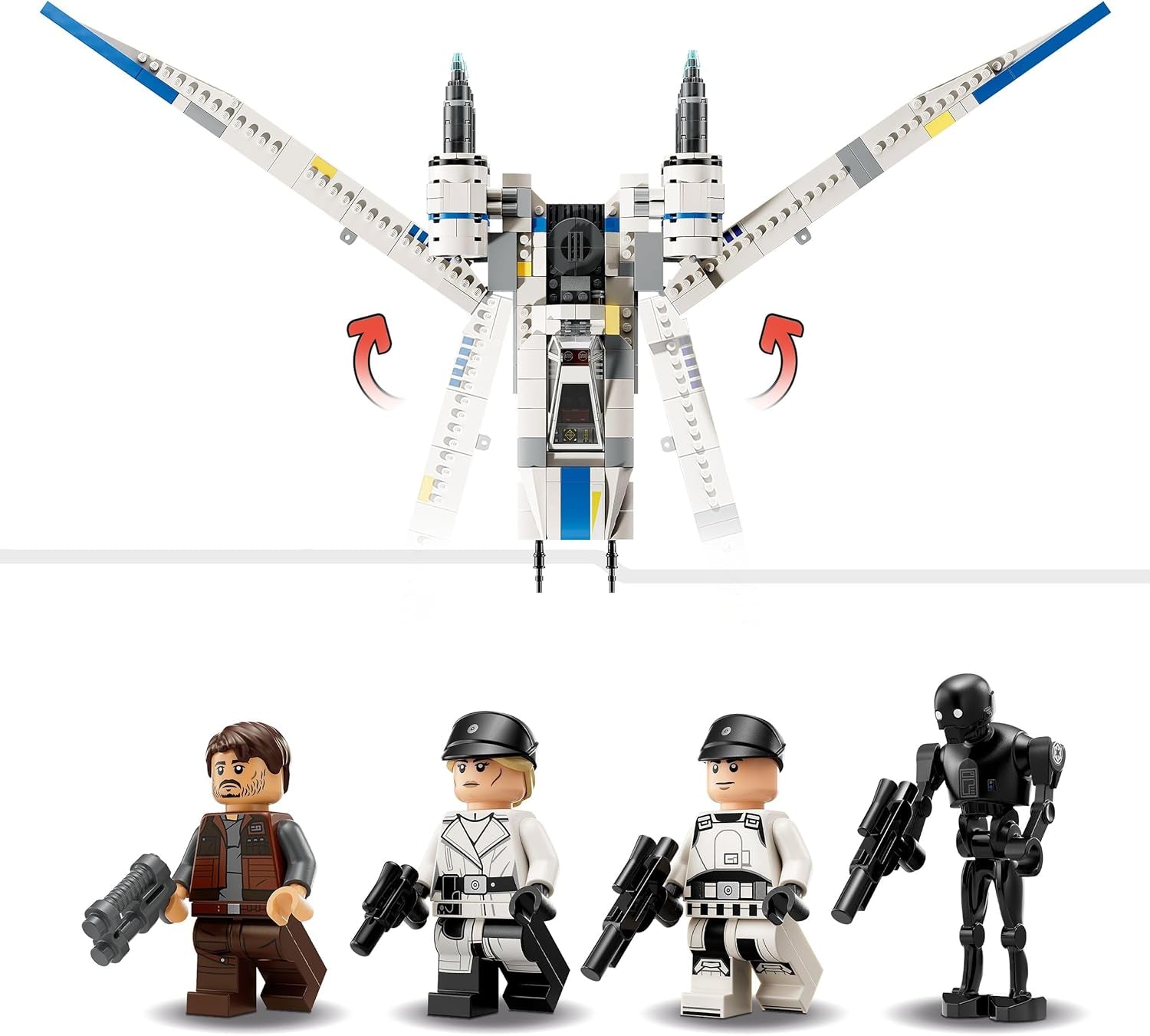 LEGO Star Wars 75399 Rebel U-Wing Starfighter – Spielzeug mit Schwingflügelfunktion und 3 Minifiguren, darunter Cassian Andor und K-2SO-Droidenfigur – Geschenk für Jungen ab 8 Jahren und Andor-Fans, Staffel 2. Bausets. Besuchen Sie den LEGO-Store