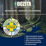 Bozita Mousse Ocean Mix – 12 x 85 g Nassfutter für Katzen mit Thunfisch, Lachs oder gelbem Kabeljau – getreidefrei, zuckerfrei und künstliche Farbstoffe – mit Postbiotika für eine gesunde Darmflora