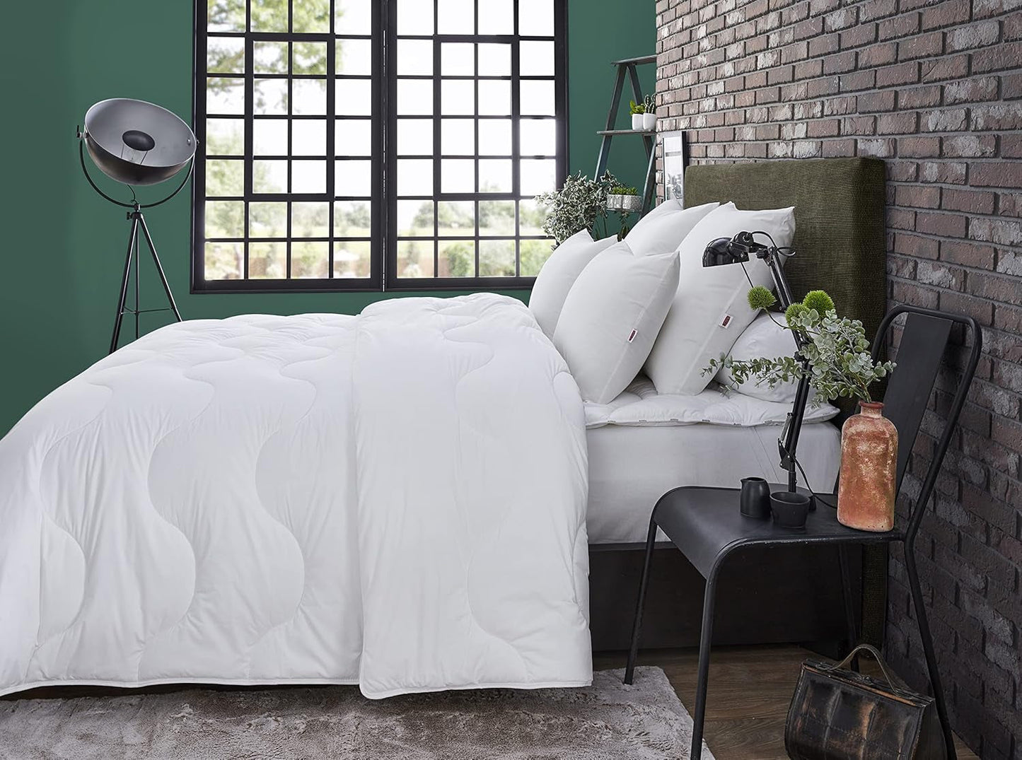 Decke, gemäßigt, synthetisch, 220 x 240 cm, für Doppelbett, Amazon-Decke, milbendicht und flauschig, recycelte Faser, maschinenwaschbar bei 40 ° C Bettdecken und Steppdecken Naty Shop