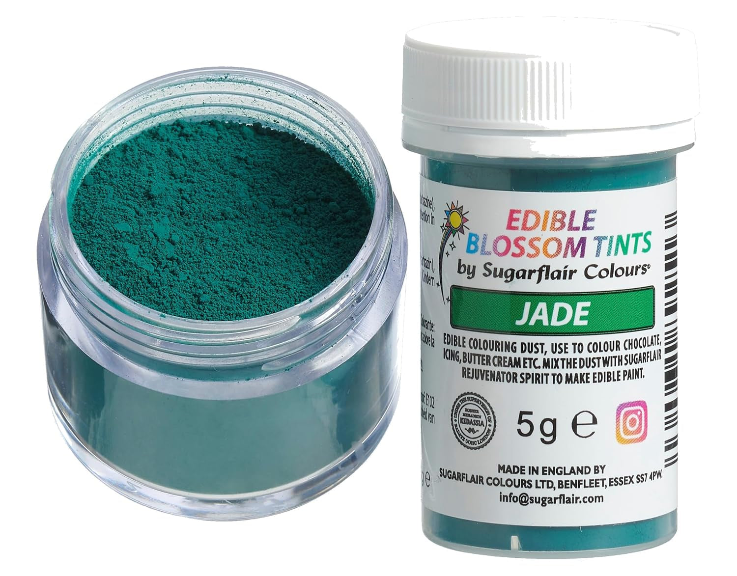 Sugarflair Blossom Tint Dust Jade Lebensmittelfarbpulver – Lebensmittelfarbpulver für Kuchendekoration, Zuckerpaste, Fondant, Glasur, Schokolade, Buttercreme, Macarons und mehr – 5 g