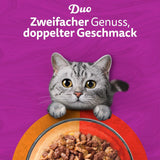 WHISKAS Duo-Beutel für Nassfutterportionen, Multipack, klassische Kombination in Gelee, 12 x 85 g