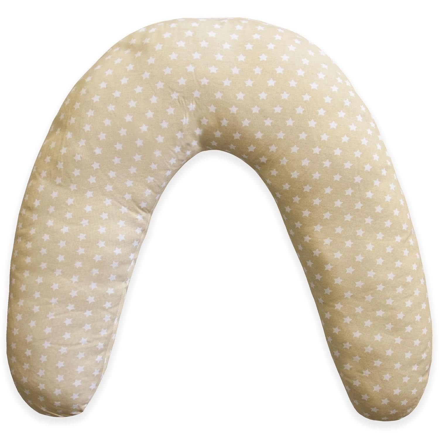 Stillkissen für Neugeborene, XL, Bezug aus 100 % Baumwolle, abnehmbar und waschbar, Polyesterfüllung, Sternmotiv Zubehör Essen und Stillen Bebe Naty Shop Beige XL