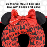 Ful Concept One Disney Minnie Mouse Reise-Nackenkissen mit 3D-Ohren und Feder für Flugzeug, Auto und Büro, bequem und atmungsaktiv, rot/schwarz Naty Shop Reisekissen