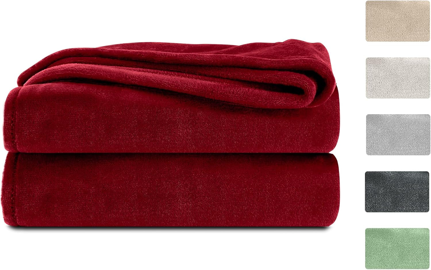 Komfortec Flauschdecke, Kuscheldecke, Fleecedecke, Öko-Tex zertifiziert, superweich, 150X200 cm, 260 g/m², beige Betten und Decken Besuche den Komfortec-Store Bordeaux Burgund 220 x 240 cm