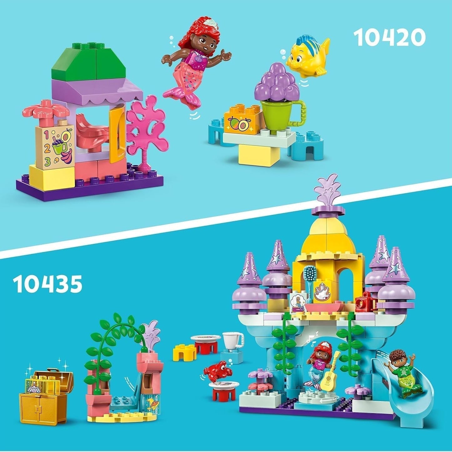 LEGO DUPLO | Disney Arielles magischer Unterwasserpalast, Lernspielzeug für Arielle, die Meerjungfrau, Unterwasserschloss für Kinder ab 2 Jahren 10435 Bausätze Besuchen Sie den LEGO-Store