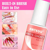 Extra starker Nagelkleber – inklusive Pinsel, 4 x 7 g Nagelverlängerungskleber, Acryl-Spitzenkleber und künstlicher Nagelkleber