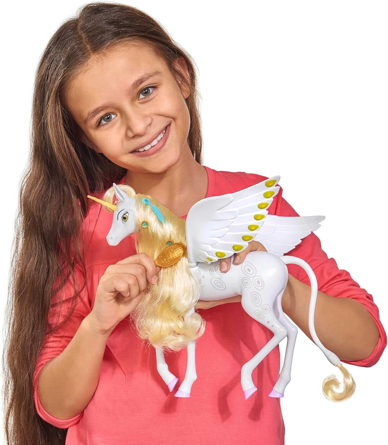 Simba 109480093 – Mia and Me Einhorn Onchao, mit beweglichen Flügeln, Haarspangen, Stylingbürste, Spielpferd, Pony, Centopia, ab 3 Jahren, rosa Naty Shop Dolls