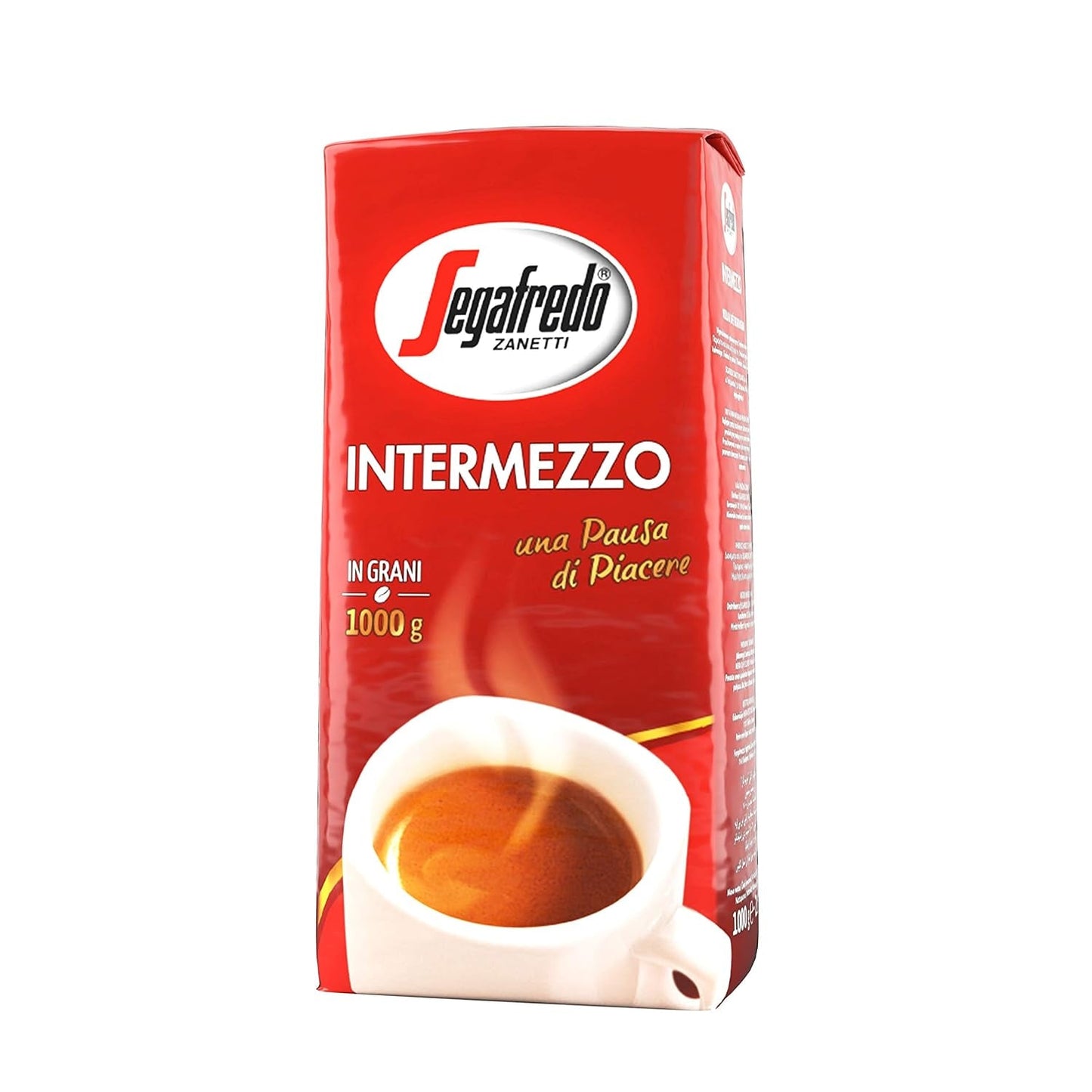 Segafredo Zanetti Intermezzo - Whole Beans (1 kg Pack) - Geeignet für alle italienischen Kaffeespezialitäten - Kaffeebohnen mit mittlerer Röstung, stark und vollmundig im Geschmack