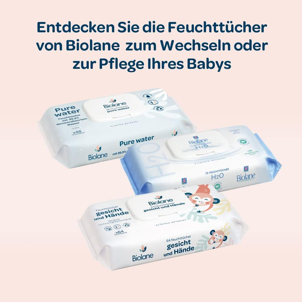 BIOLANE – Feuchttücher für Babys, Gesicht und Hände – Extra sanfte Reinigungstücher für die Hygiene – Feuchttücher für Babys ab der Geburt – Alkoholfrei – 12 x 64 Tücher (768 Tücher)