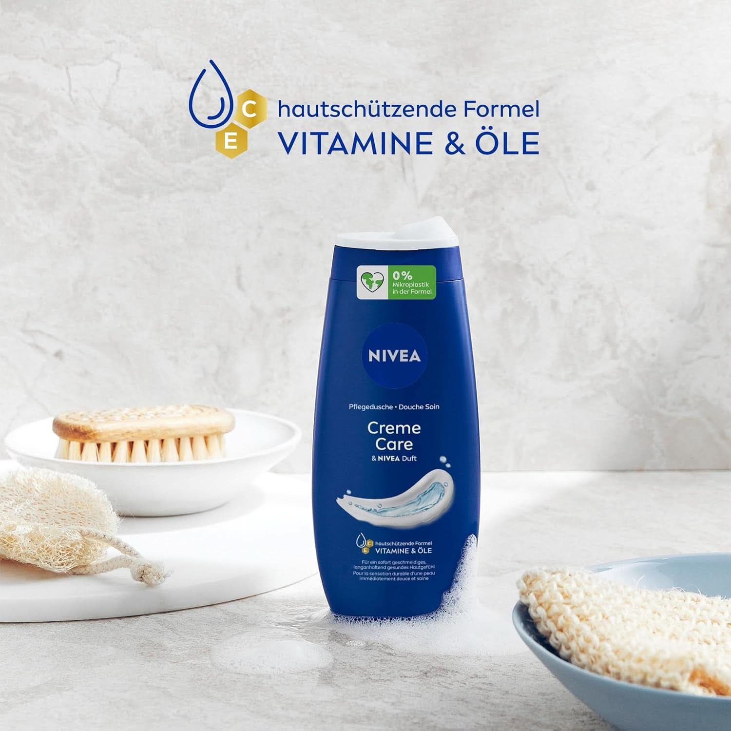 NIVEA Creme Care, Duschgel mit Vitaminen und ätherischen Ölen, 250 ml Dusche und Bad Naty Shop