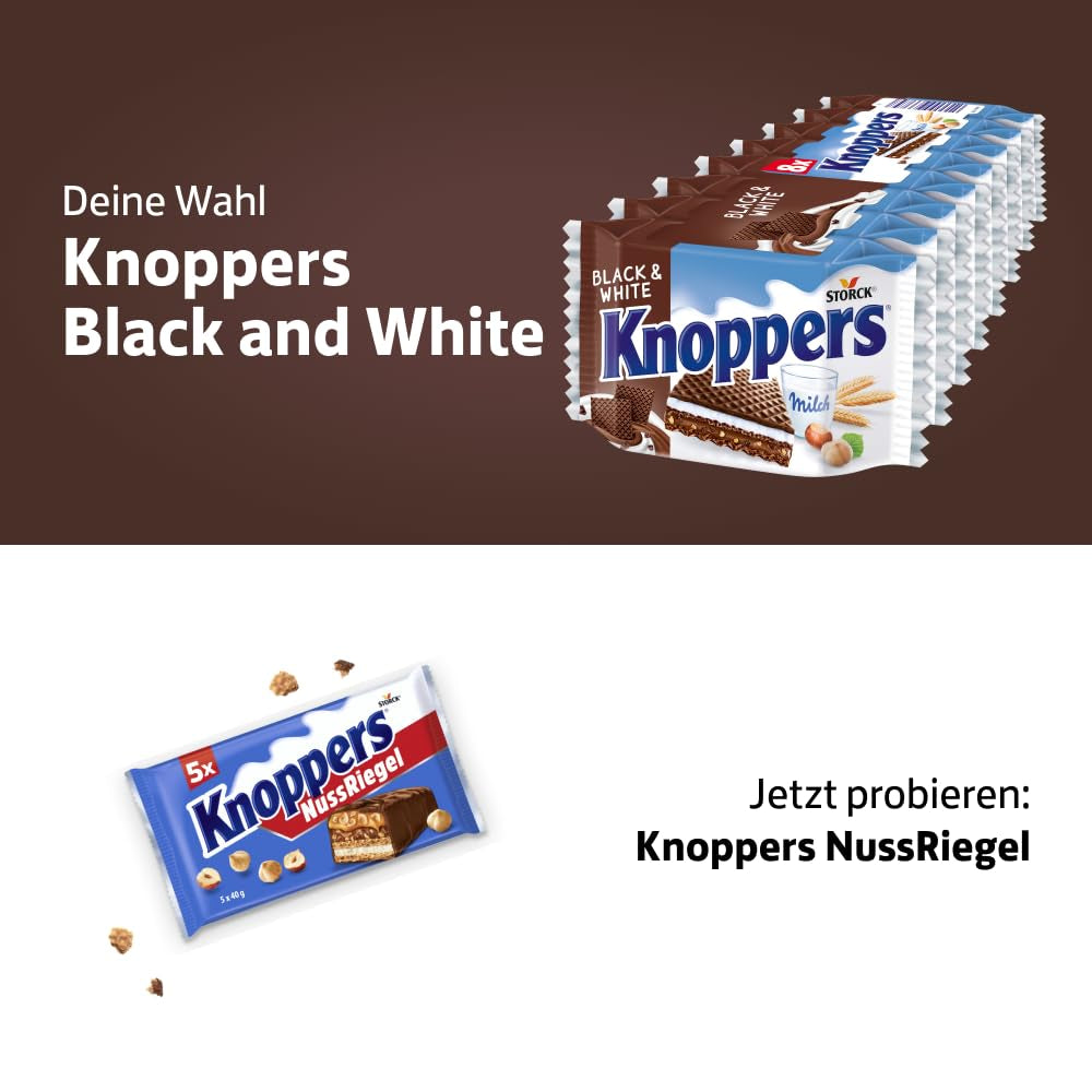Schwarz und Weiß – 2 x 200 g (2 x 8 Stück) – Waffelscheiben gefüllt mit dunklen Kakaowaffeln, schwarzen Teigstücken, Milch und Nougatcreme