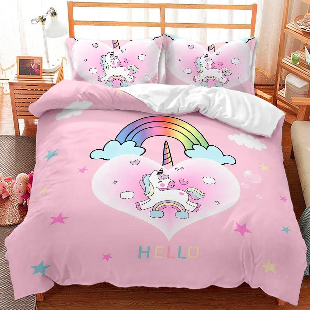 Bettwäsche für Mädchen, Einhorn, 2 Kissenbezüge. Bettwäsche – Kinder Naty Shop Einhorn Pink (Modell 2) 200×200 cm