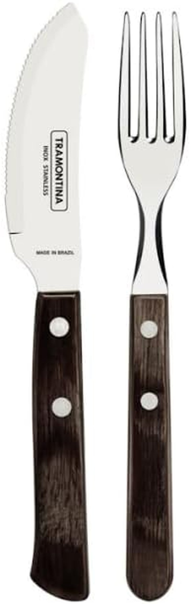 Tramontina PIZZA Besteck, 8-teiliges Set, Für 4 Personen, Rostfreier Edelstahl, Fsc-Zertifizierte Holzgriffe, Spülmaschinenfest Kitchen Naty Shop