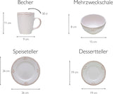CreaTable, 23601, Serie Romantic Vintage, 16-teiliges Tafelservice für 4 Personen, Kombiservice aus Porzellan, spülmaschinen- und mikrowellengeeignet, hochwertige Herstellung
