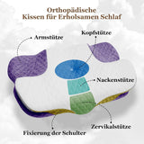 Wellsync Nackenkissen, ergonomisches Kissen, Memory-Schaum-Kissen, orthopädisches Kissen für Seitenschläfer, Rückenschläfer, Bauchschläfer, Nackenschmerzen, weiß, grau, orthopädische Nackenkissen, Naty Shop